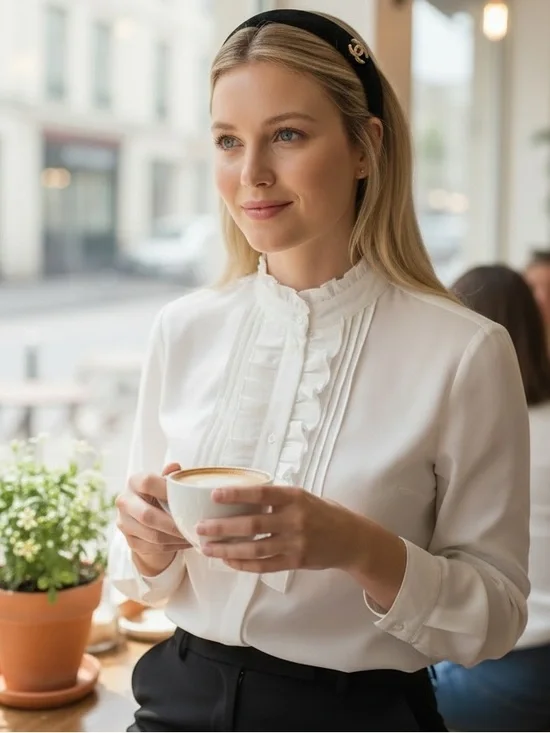 CHANEL Black Headband with Gold CC Turnlock Logo - Picture 1 of 8